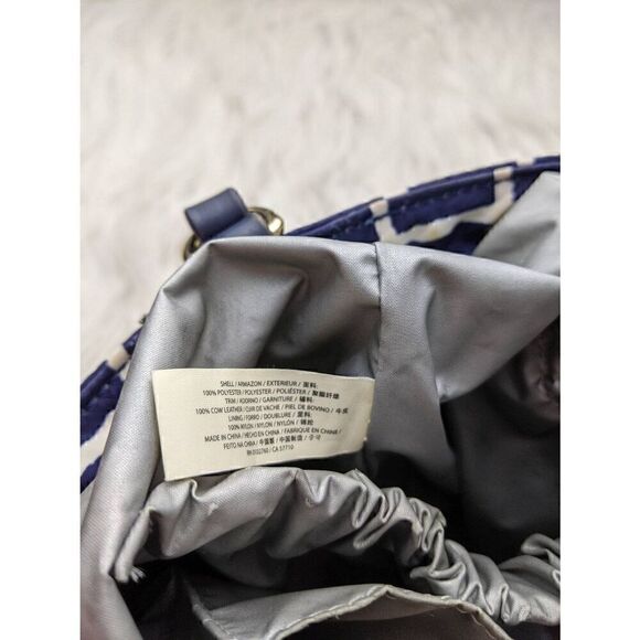 Kate Spade New York Seaside Nylon Francis Bag in Navy White Checkers With Changi - Picture 6 of 16